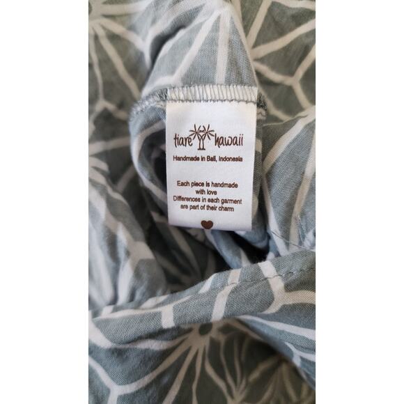 NWT Tiare Hawaii Womens Hollie Maxi Dress Aqua Blue/gray Geo Print One Size All - Picture 4 of 5